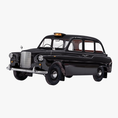 London cab isolated on white 3D illustration - 121351713