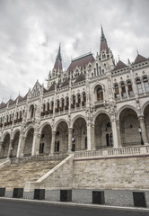 Fototapeta na wymiar Side view of the hungarian parliament.
