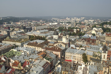 view from the town hall, Lviv, Ukraine
