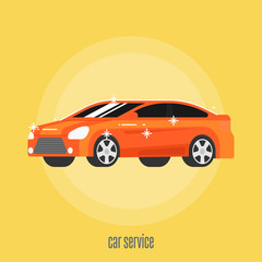 Abstract car service concept flat vector illustration