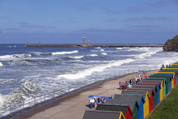 Whitby beach huts