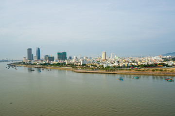 Fototapeta na wymiar High view of Da Nang city inVietnam