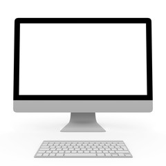 desktop computer with keyboard front view