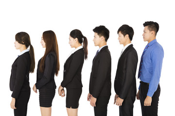 group of business people standing in row