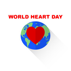 World Heart Day isolated on white vector illustation.