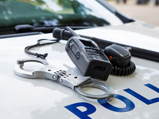 police equipment on a  police car