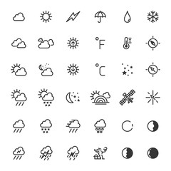 Weather icons set vector illustration
