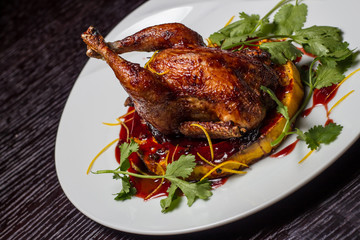 Baked chicken with pumpkin