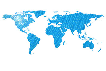 world map and water