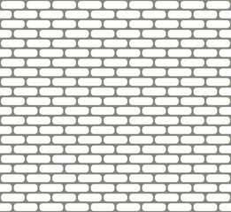 White brick wall seamless vector texture with rounded corners