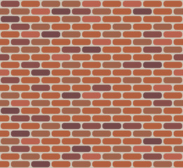 Brick wall seamless vector texture with rounded corners