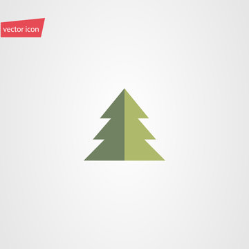 Vector illustration of fir tees icon in flat style