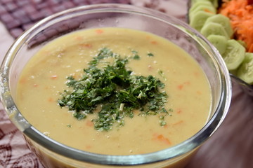 Iranian cuisine soup bowl