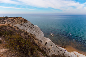 Fototapeta na wymiar Famous limestone cliffs at agrigento