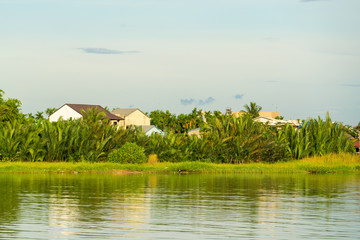 Houses along the Thu Bon river near Hoi An