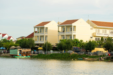 Houses along the Thu Bon river near Hoi An