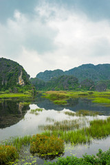 Fototapeta na wymiar Van Long Natural reserve in Ninh Binh Vietnam