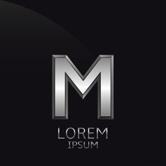 Silver M Letter emblem