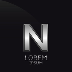 Silver N Letter emblem
