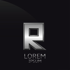 Silver R Letter emblem