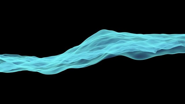 Light blue flying wave. Animation of substance moving from left to right. 
