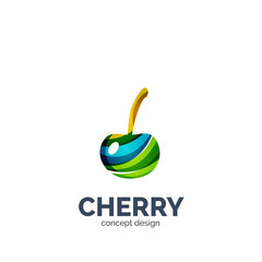 Vector creative abstract cherry fruit logo
