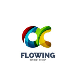 Vector set of abstract letter business logo icons