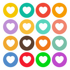 Hearts icons. Flat stile