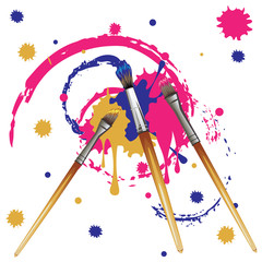 Artist Brushes with Paint