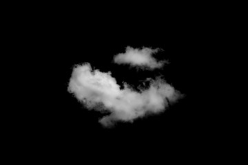 White clouds isolated on black background