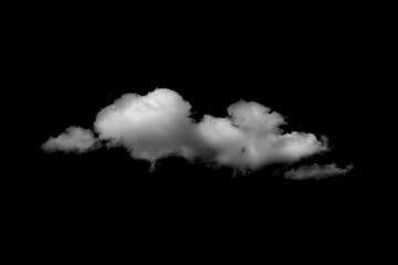 White clouds isolated on black background