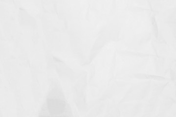 Crumpled white paper texture or paper background for design with copy space for text or image.