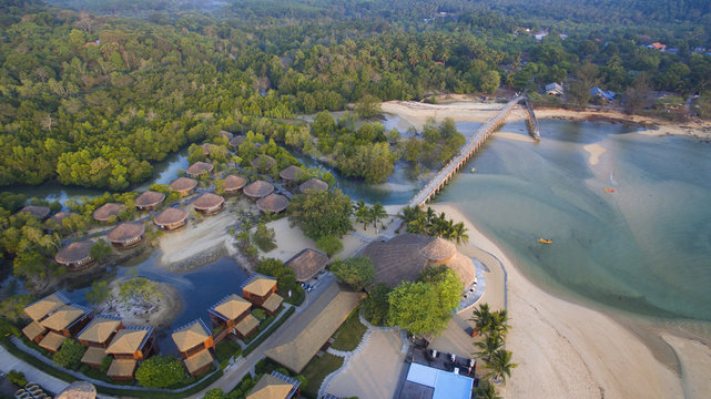 aerial view of payam island sea beach in ranong province andaman
