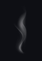 Vector White Transparent Cigarette Smoke Waves Isolated On Black Background