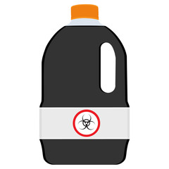 Bottle with biohazard symbol