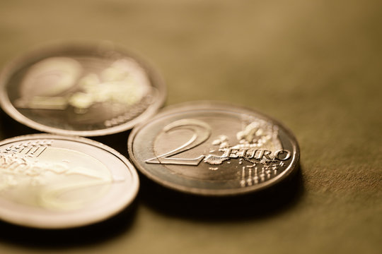 Two euro coin background
