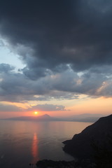 Tramonto italiano sul mare di Maratea Basilicata