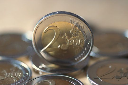 Two euro coin background

