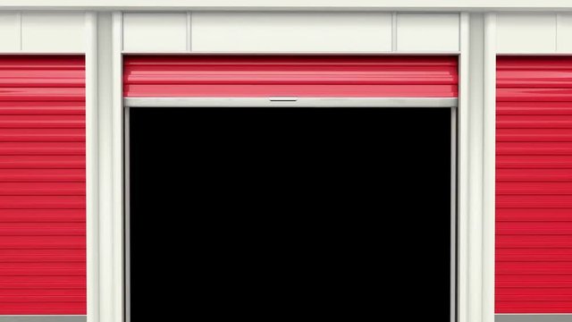 Red storage door opens. Animation with mask included.
