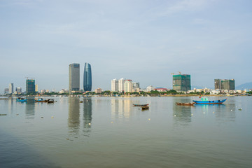Fototapeta premium High view of Da Nang city inVietnam