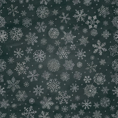 Chalk Drawing Snowflake Doodles Seamless Background
