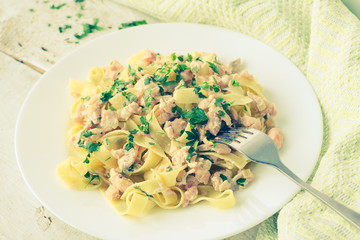 Tagliatelle with Salmon and Parsley