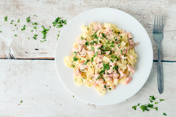 Tagliatelle with Salmon and Parsley