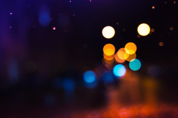Colorful blurred lights, bokeh effect