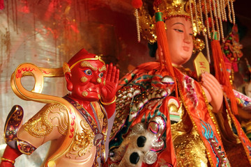 Chinese Demon and God statues