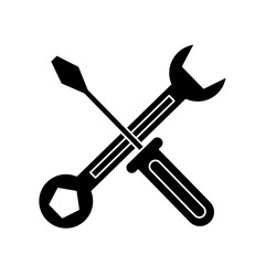 Wrench and screwdriver icon. Under construction and industry theme. Isolated design. Vector illustration