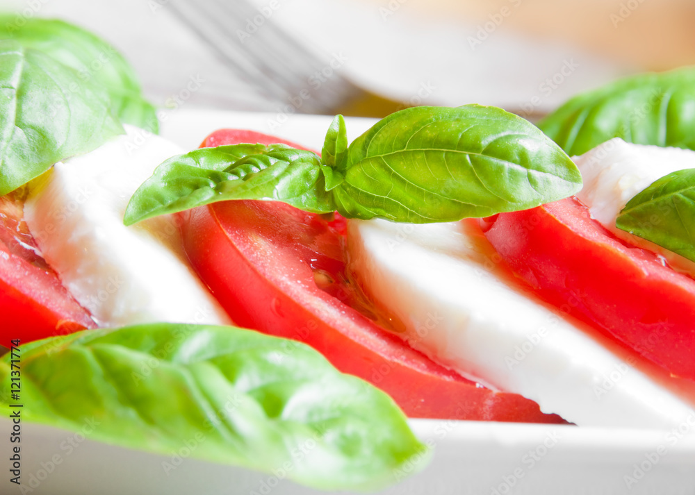 Canvas Prints Italian caprese salad with mozzarella and tomatoes