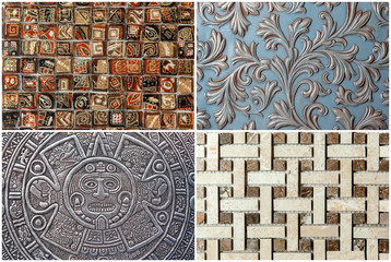ceramic tile texture mosaic, ornament, pattern - design wall