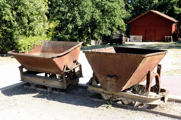 wagons of rusty mines