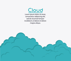 Cloud icon. Weather sky nature and season theme. Blue and white design. Vector illustration